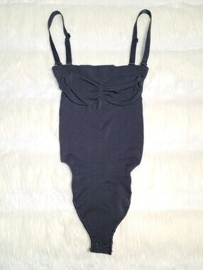 SKIMS Seamless Sculpt Strapless Thong Bodysuit Blacl Onyx XS With Straps NEW
